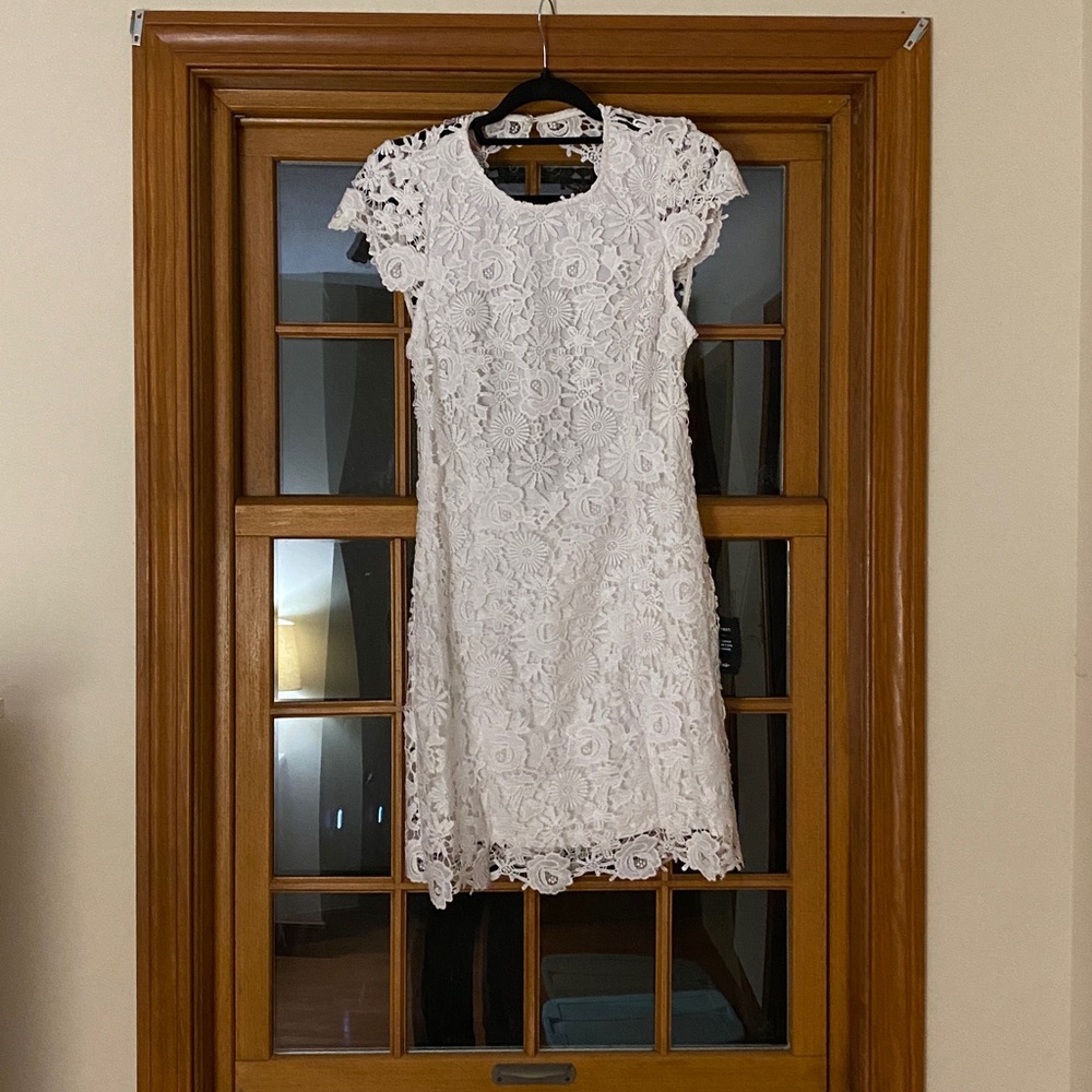 Lulu’s Romance Language White Lace Floral Dress